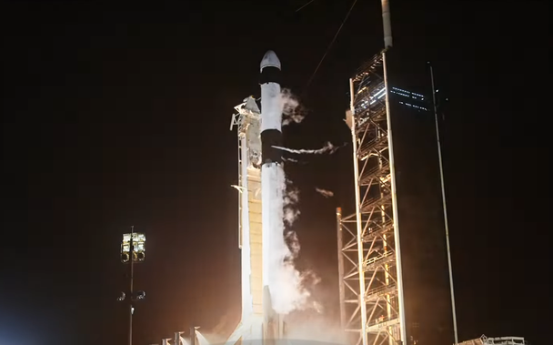 A SpaceX Falcon 9 rocket carrying a Dragon spacecraft lifts off from Launch Complex 39A at NASA’s Kennedy Space Center in Florida at 4:15 a.m. EDT on April 21 2025, on the company’s 32nd commercial resupply services mission for the agency to the International Space Station.