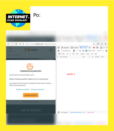 Widok „po”. Nie ma już skryptów Facebooka.