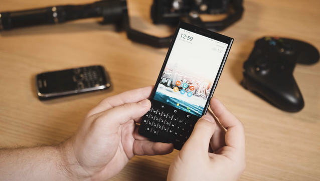Hands holding BlackBerry Key2 