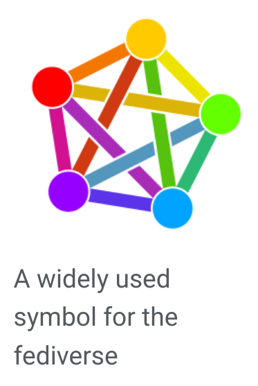 Widely adopted symbol of the Fediverse featuring five interconnected dots.
