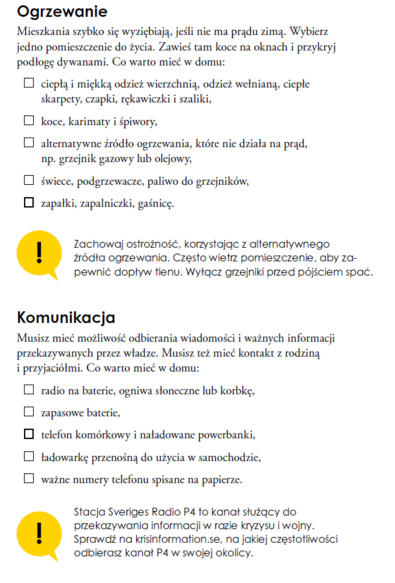 Zrzut ekranowy z radami na temat ogrzewania