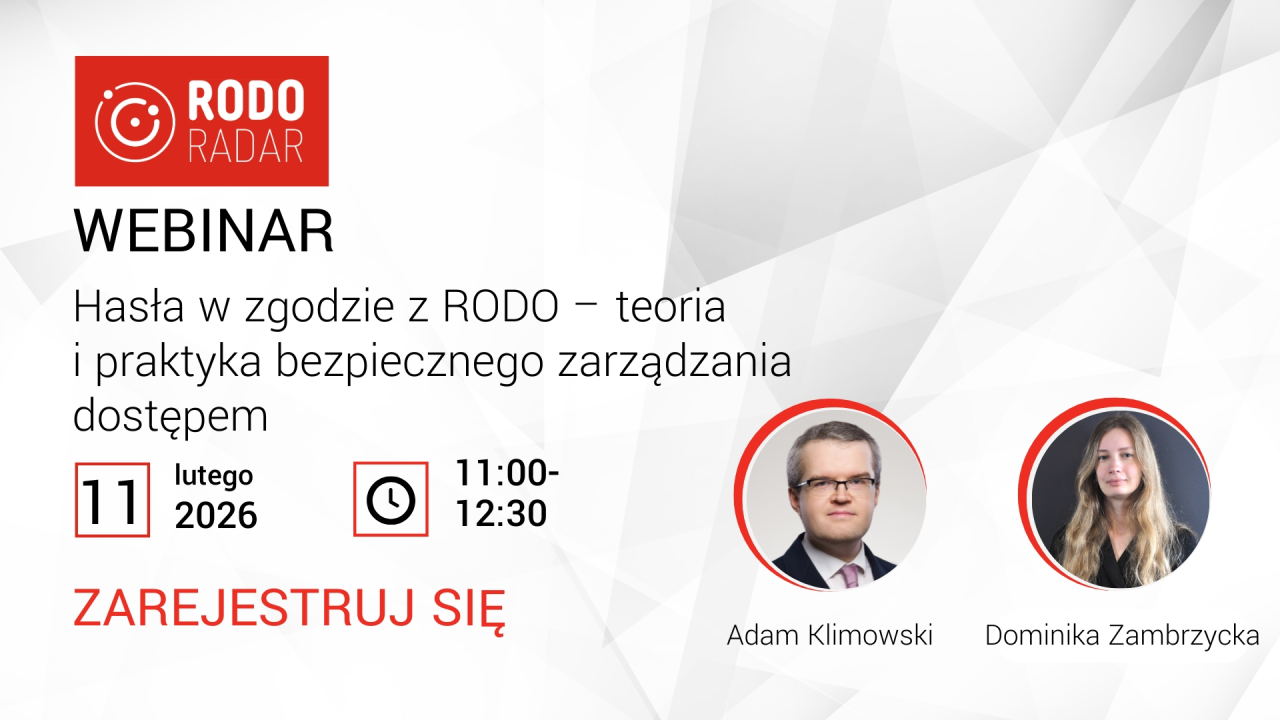 Grafika reklamująca webinar "Hasła w zgodzie z RODO – teoria i praktyka bezpiecznego zarządzania dostępem".