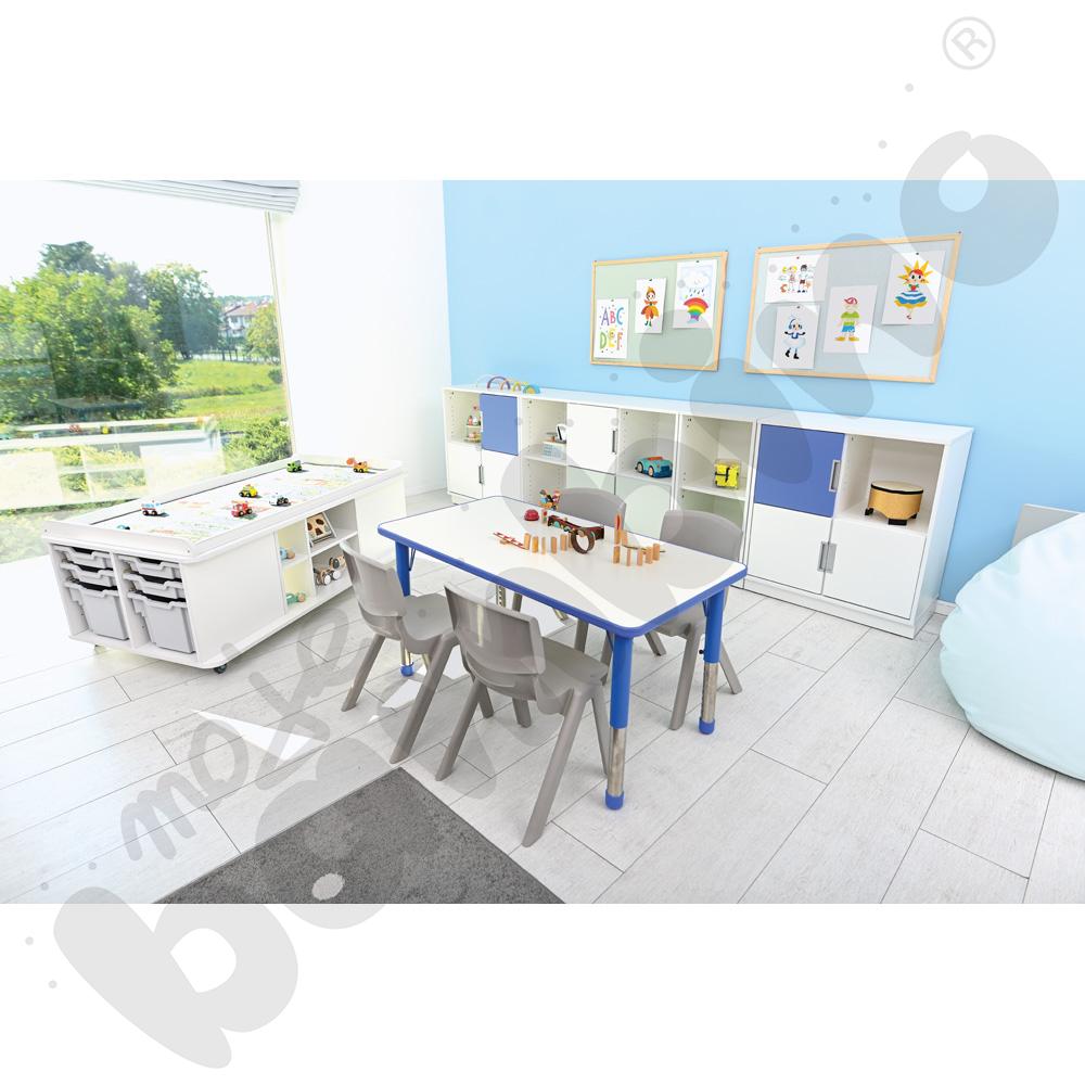 Rectangular table for mat, white