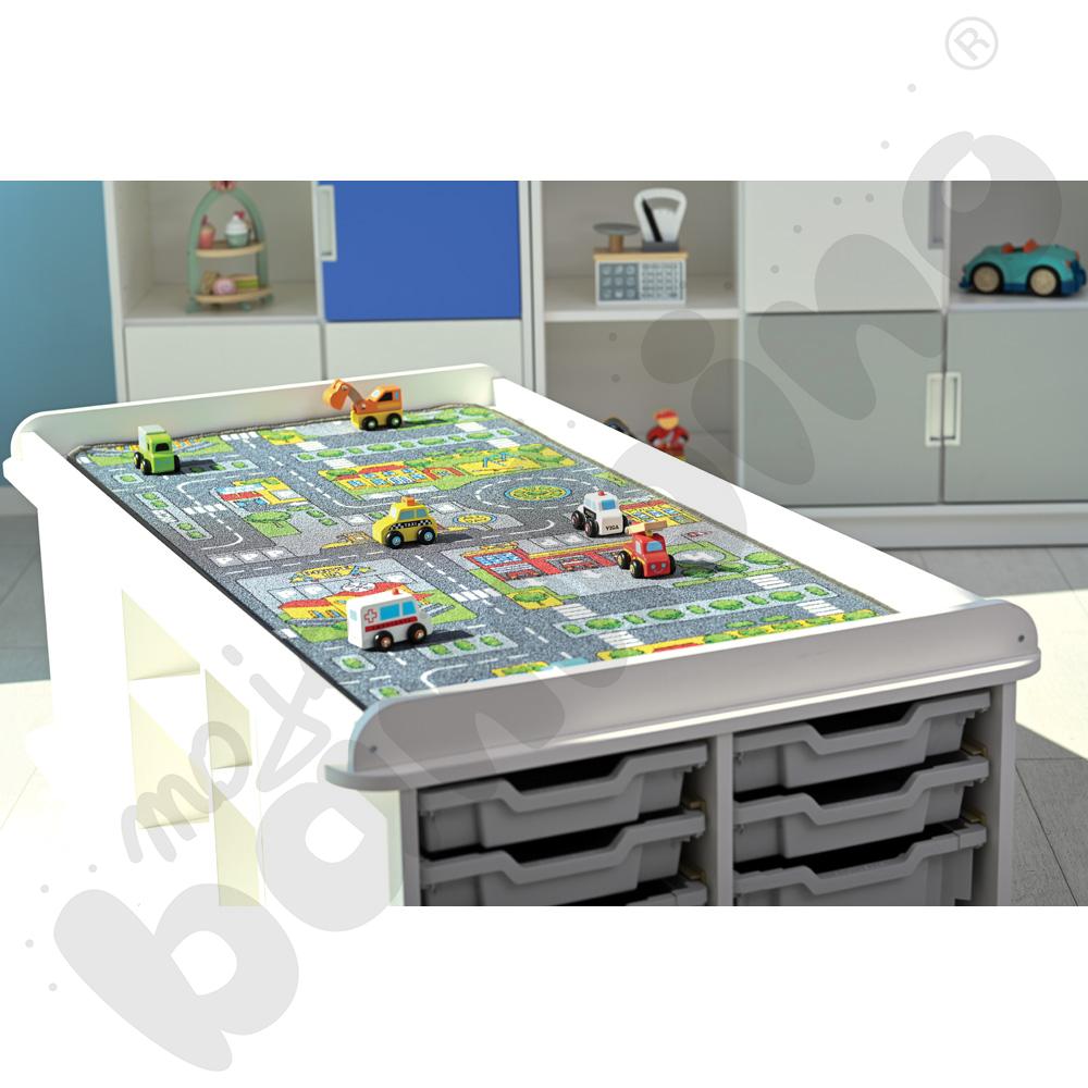 Rectangular table for mat, white