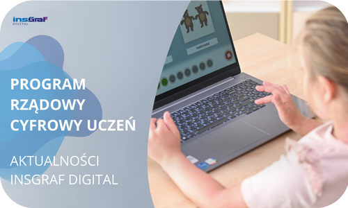 Grafika na stronie głównej Program Cyfrowy Uczeń 2025 linkująca do artykułu blogowego