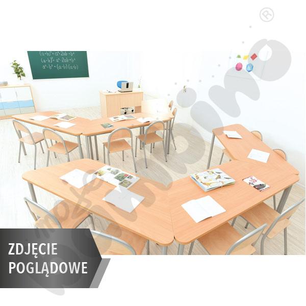 Stół Mila trapezowy 160x70x100x70, HPL - biały, zaokrąglony, rozm. 2