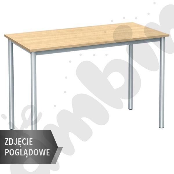 Stół Mila 130x50 rozm. 3, 2os., stelaż aluminium, blat biały, Obrzeże ABS, narożniki Proste