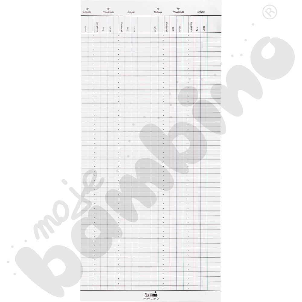 Duże liczydło - papierowe Montessori