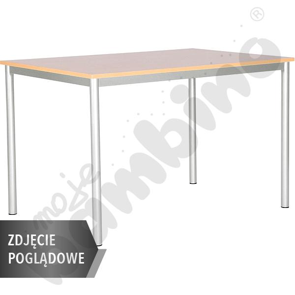 Stół Mila 120x80 rozm. 3, 6os., stelaż aluminium, blat szary, obrzeże ABS, narożniki proste