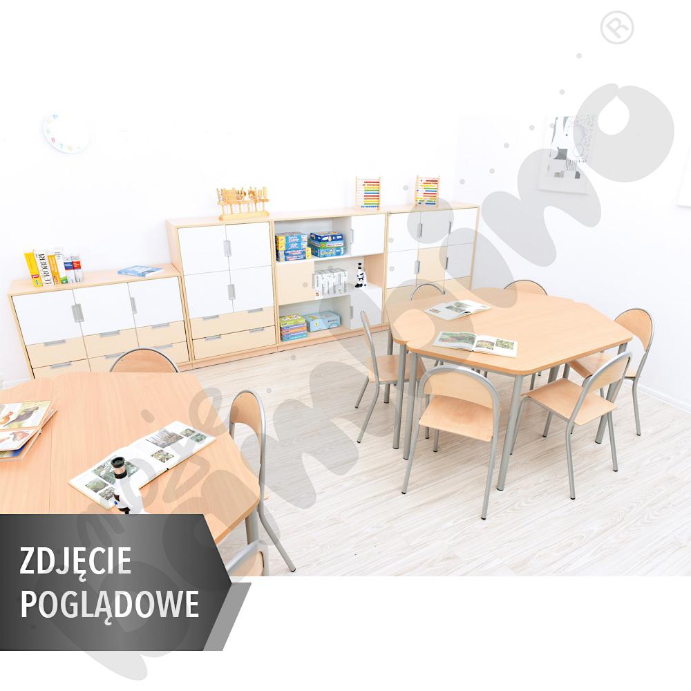 Stół Mila trapezowy 140x70x80x70, HPL - buk, zaokrąglony, rozm. 4