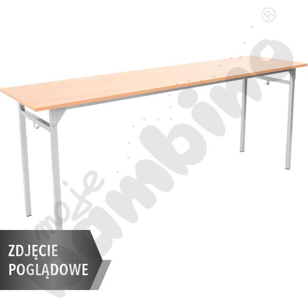 Stół B 180x50 rozm. 5, 3os., stelaż aluminium, stopka plastikowa, blat buk, obrzeże ABS, narożniki proste