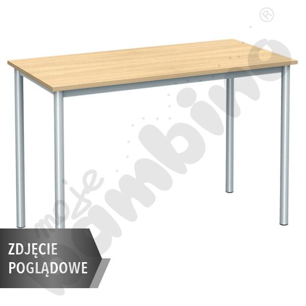 Stół Mila 130x50 rozm. 4, 2os., stelaż aluminium, blat szary, Obrzeże ABS, narożniki Proste