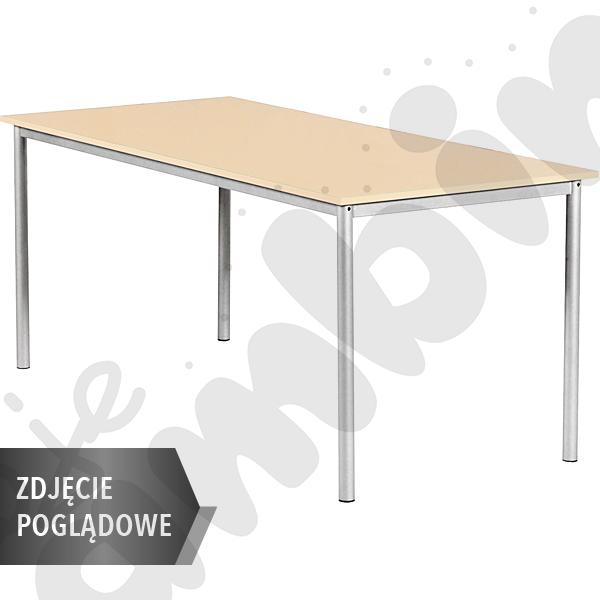 Stół Mila 160x80 rozm. 5, 8os., stelaż czerwony, blat klon, obrzeże ABS, narożniki proste