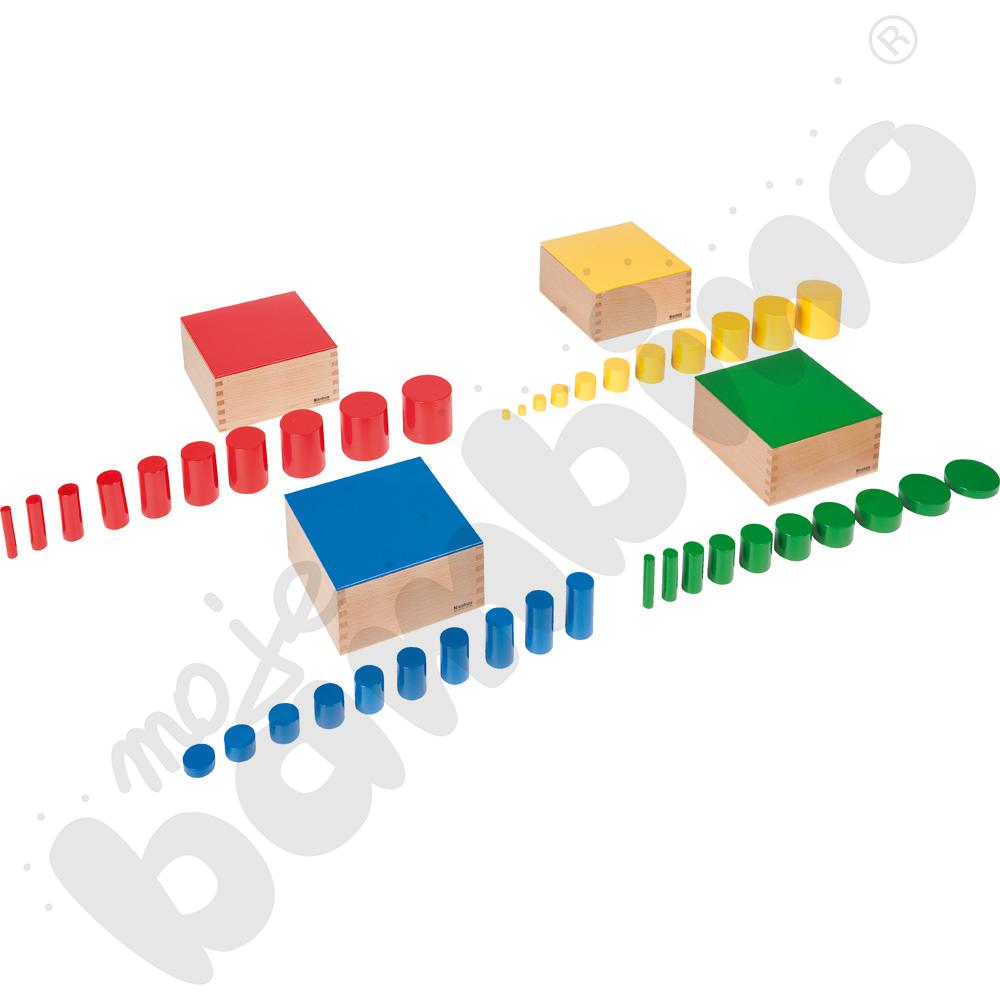 Kolorowe cylindry Montessori