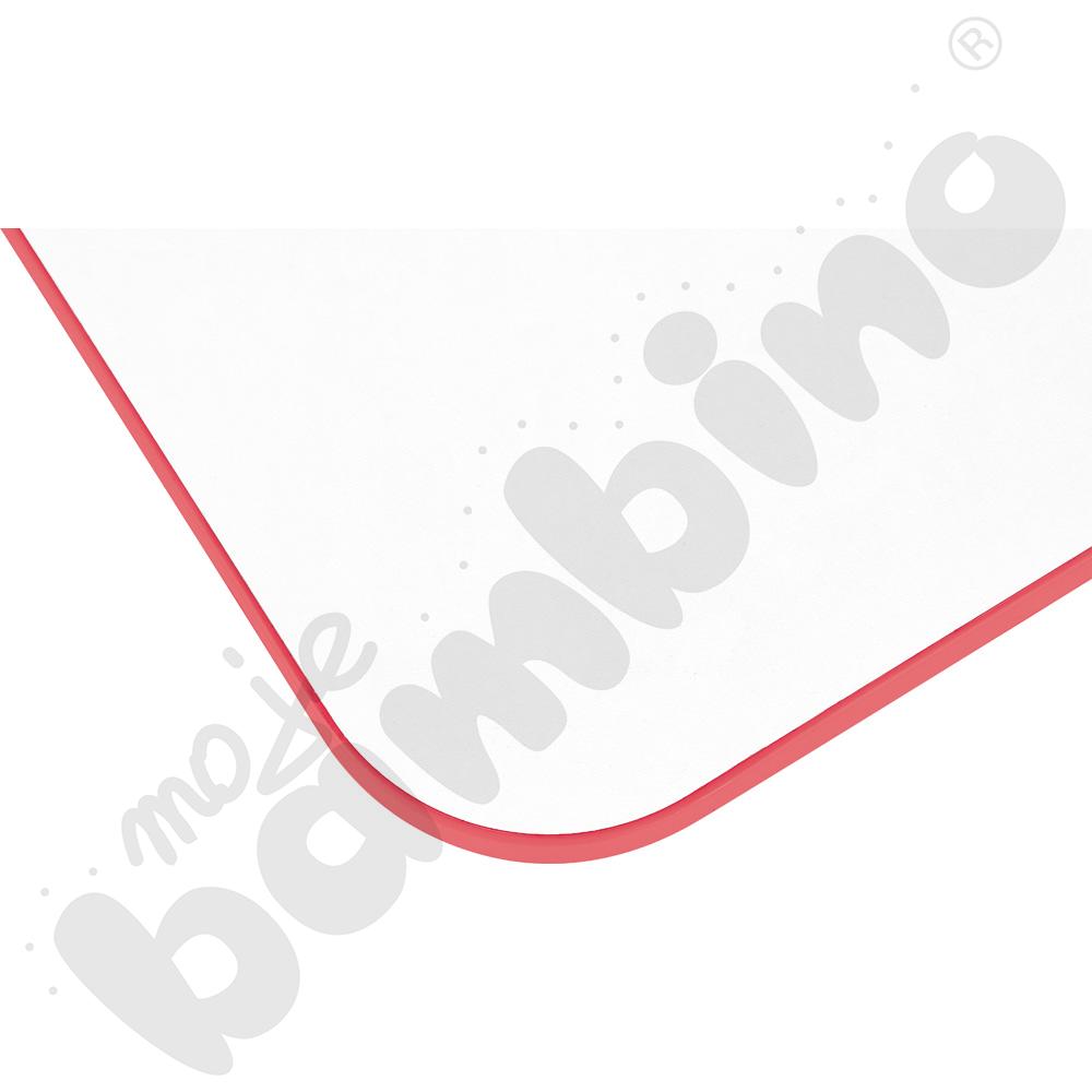 Blat Quadro biały prostokątny, czerwone obrzeże