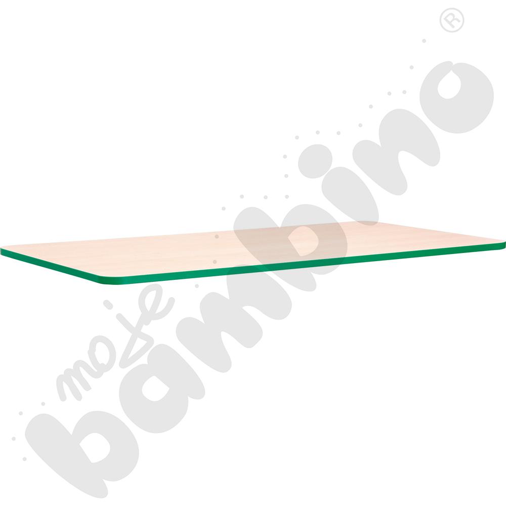 Stół Bambino prostokątny z zielonym obrzeżem z regulowanymi nogami