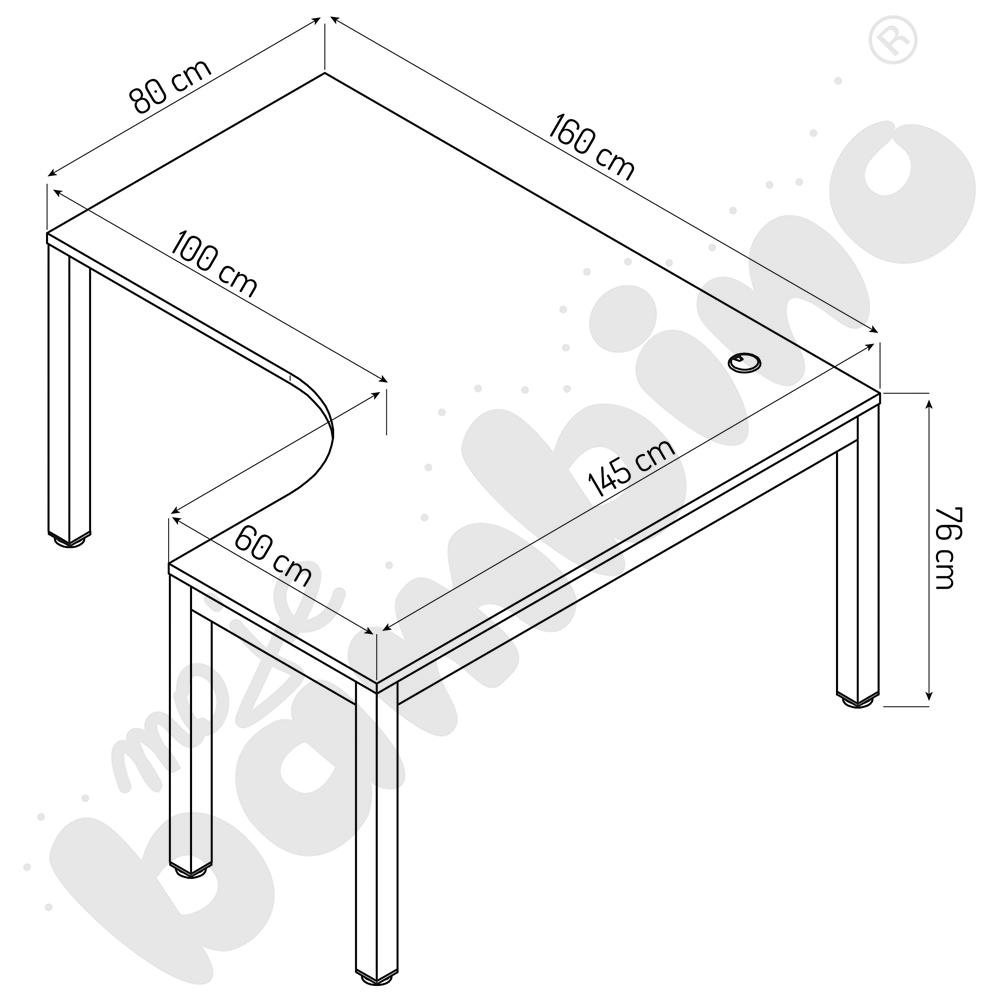 Biurko Kvadra lewe 160