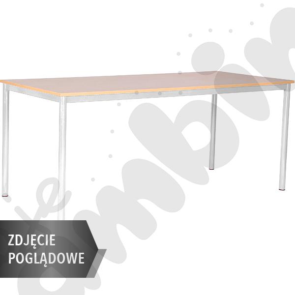 Stół Mila 180x80 rozm. 5, 8os., stelaż aluminium, blat biały, obrzeże ABS, narożniki proste