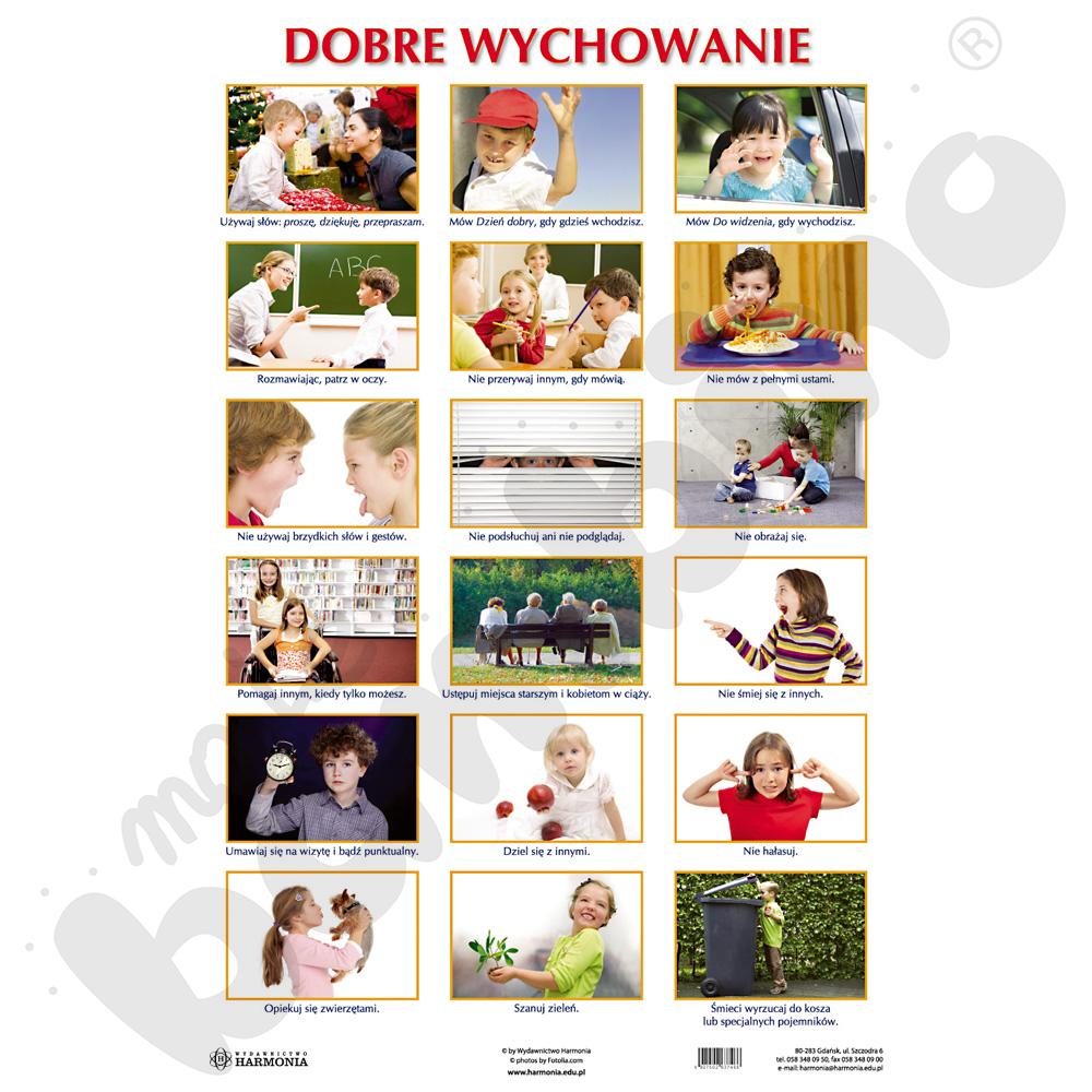 Dwustronna plansza tematyczna - Dobre wychowanie, zdrowe nawyki