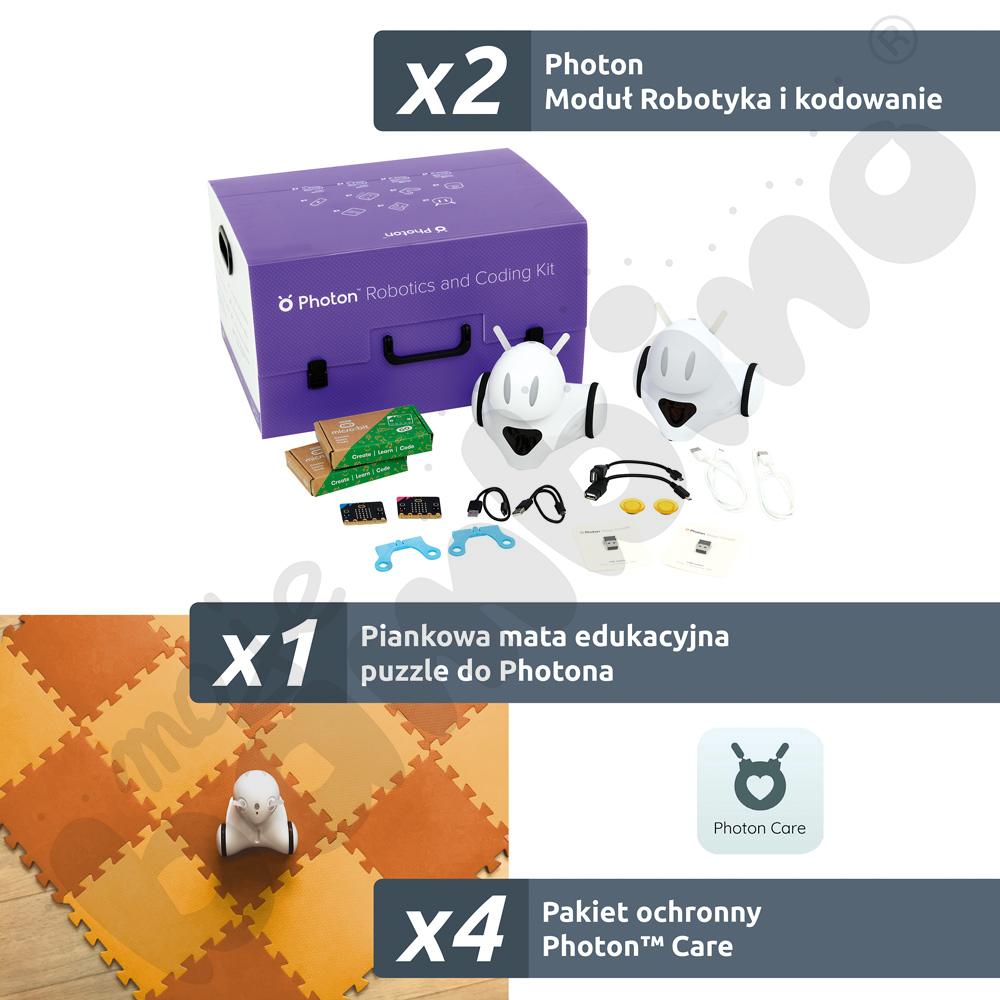 Photon Zestaw: 2 x Moduł Robotyka i kodowanie + 4 x Photon Care + Mata