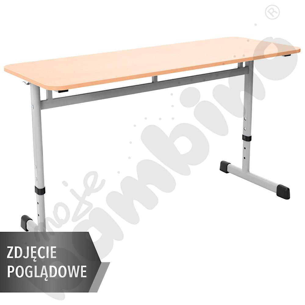 Stół IN-T 130x50 rozm. 3–7, 2os., stelaż aluminium, blat brzoza, obrzeże ABS, narożniki proste