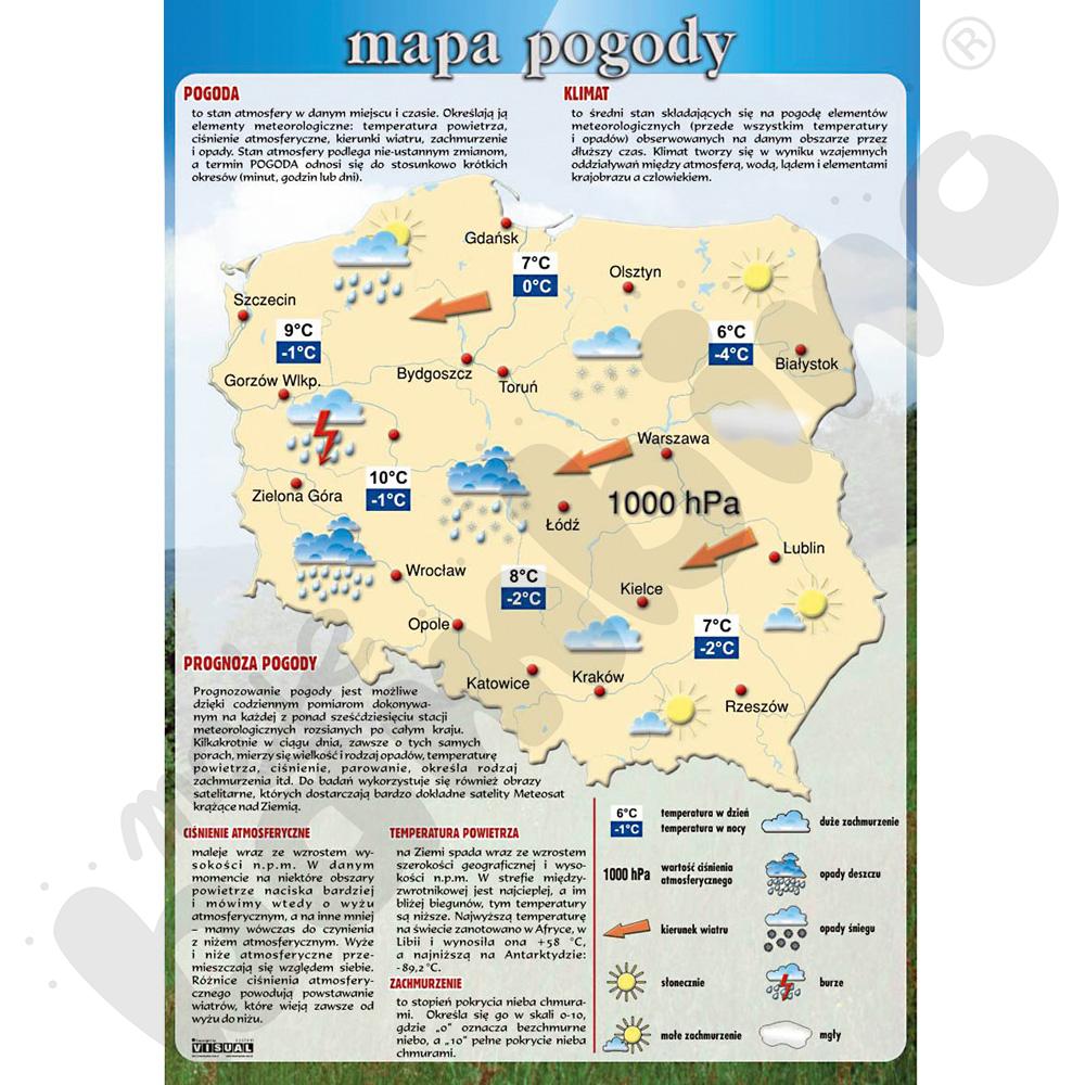 Plansze dydaktyczne - Mapa pogody