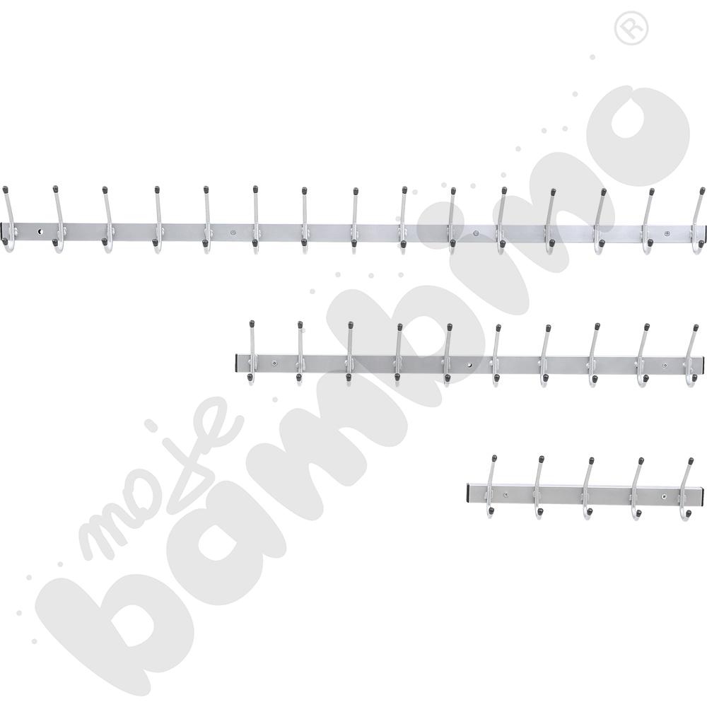 Ścienny wieszak z 15 haczykami srebrny