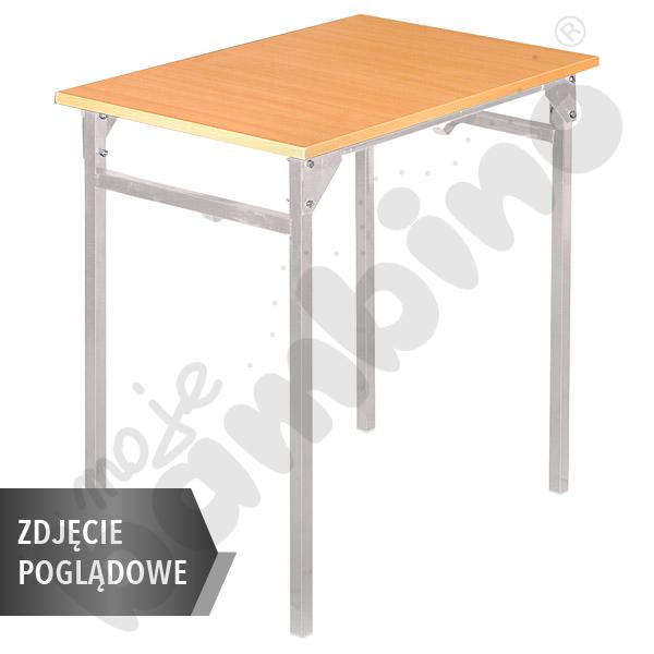 Stół B 66x50 rozm. 6, 1os., stelaż aluminium, stopka plastikowa, blat buk, obrzeże ABS, narożniki proste