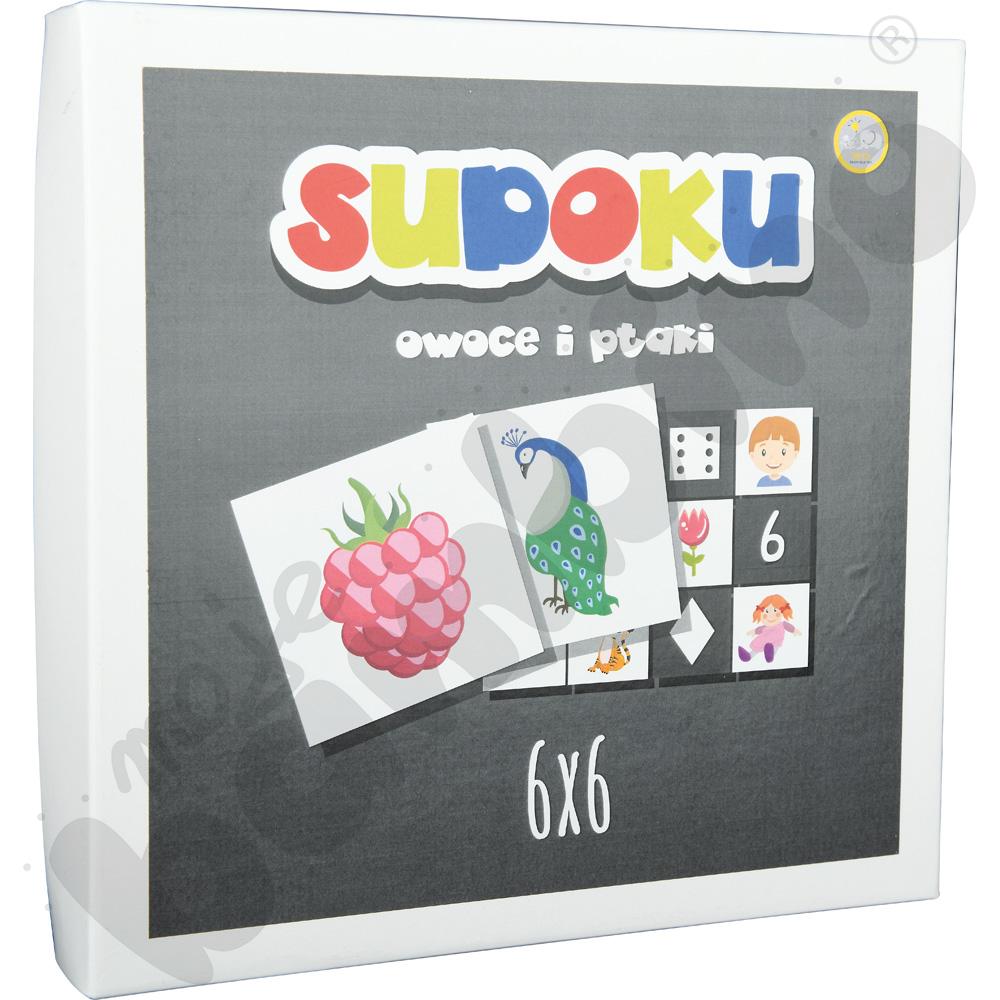 Sudoku dwustronne 6 x 6 - owoce i ptaki