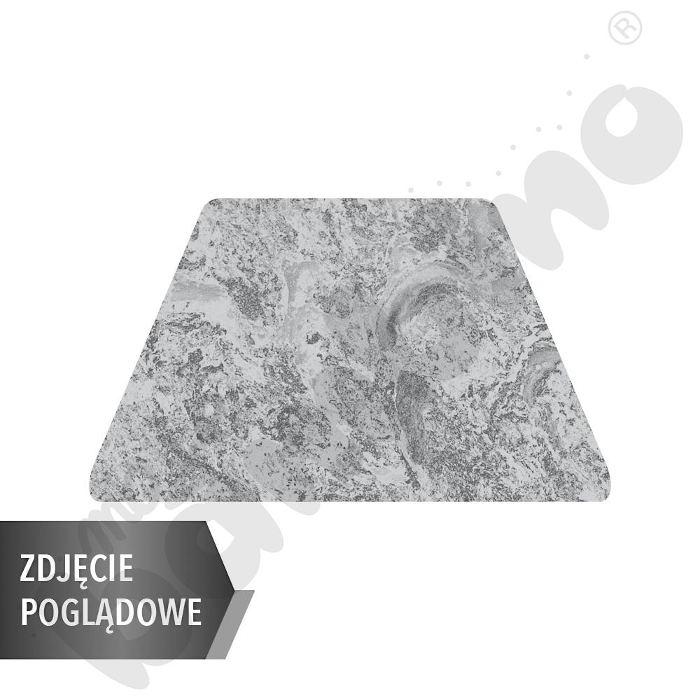 Stół Cichy Plus trapezowy 120x70x60x70, szary, zaokrąglony, rozm.4 z 2 kółkami