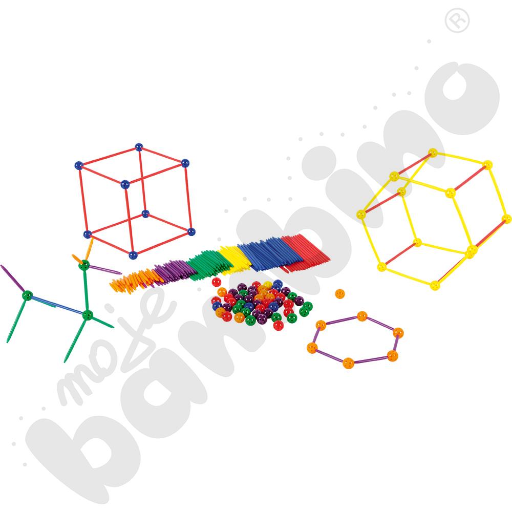 Piłeczki i patyczki do brył geometrycznych