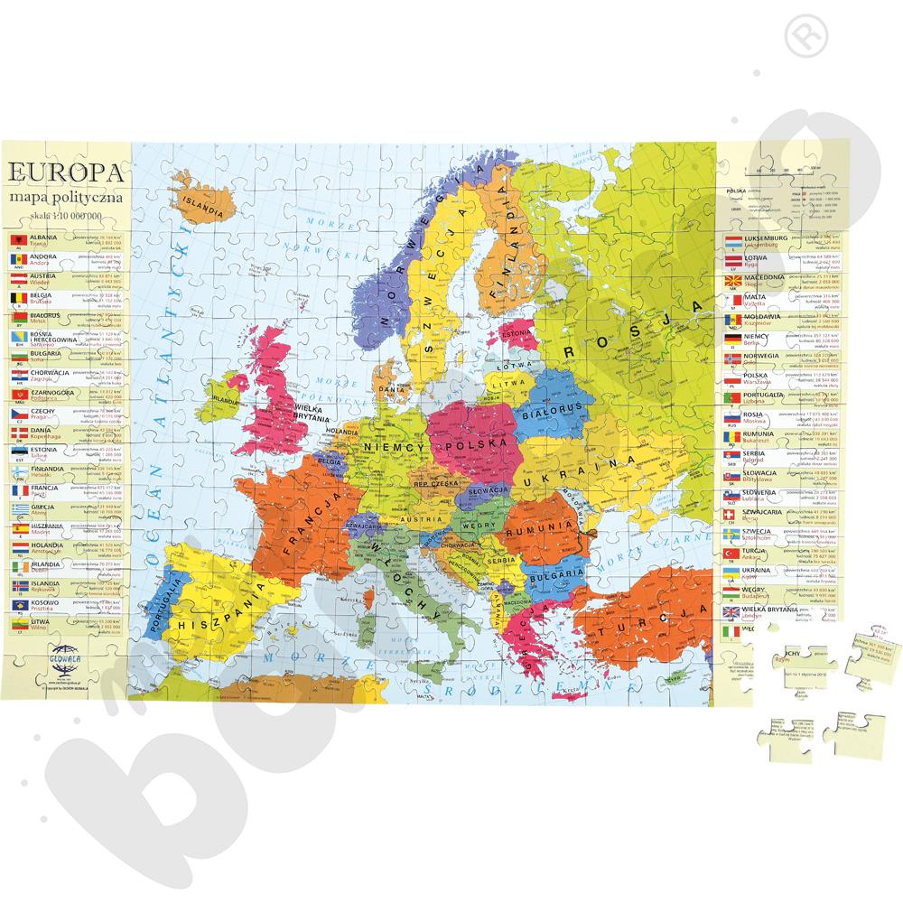 Puzzle edukacyjne - mapa Europy