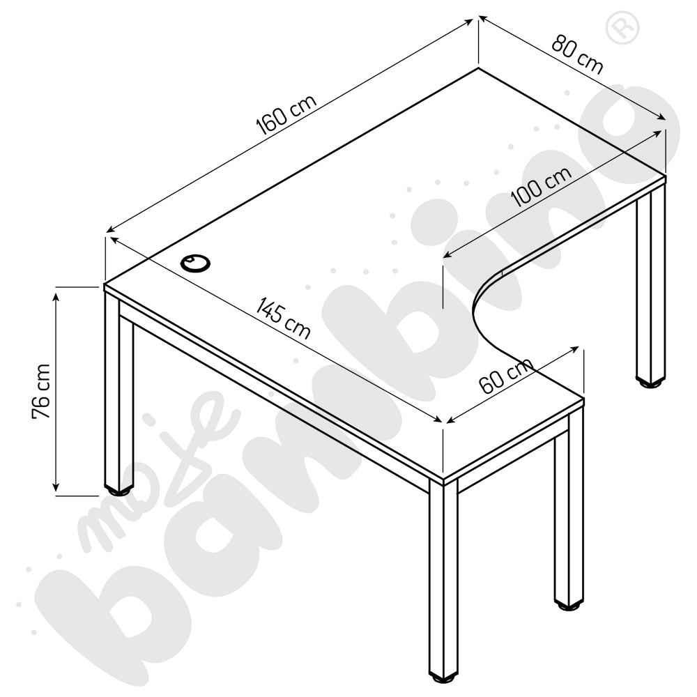 Biurko Kvadra prawe 160