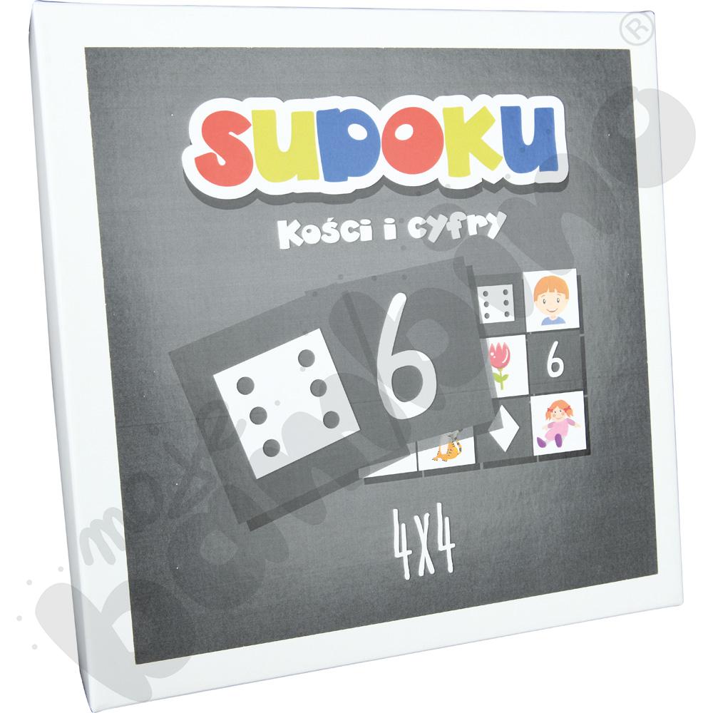 Sudoku dwustronne 4 x 4 - kości i cyfry