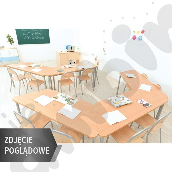 Stół Mila trapezowy 160x70x100x70, HPL - biały, zaokrąglony, rozm. 6