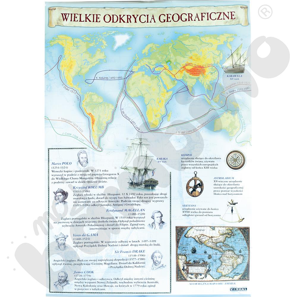 Plansza dydaktyczna - Wielkie odkrycia geograficzne