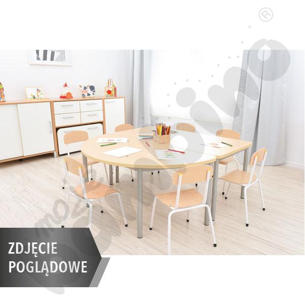 Stół Mila półokrągły 160x80, HPL - buk, zaokrąglony, rozm. 6