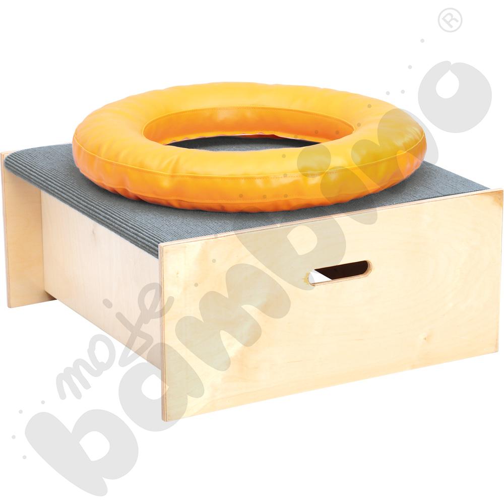 Podest kwadrat, wys. 30 cm z piankowym kołem - jasnoszary