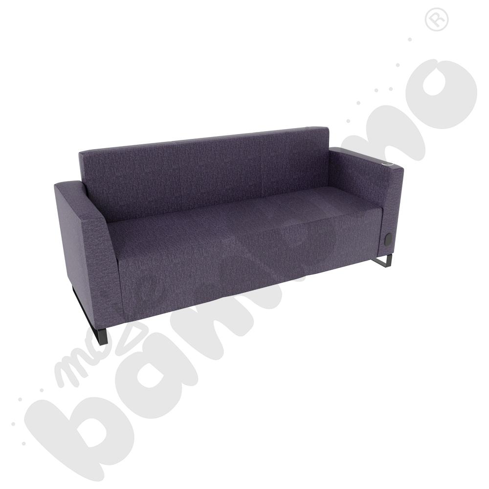 Sofa Universum 3-os. wys. 82 cm, 2 boki niskie, prawy z gniazdkiem elektrycznym i indukcją, tkanina RO16