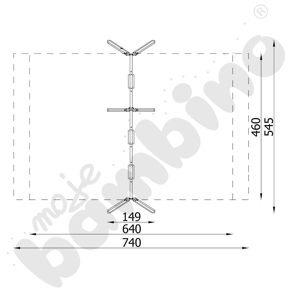 Quadro Simple - stelaż do huśtawki potrójnej - drewniana 