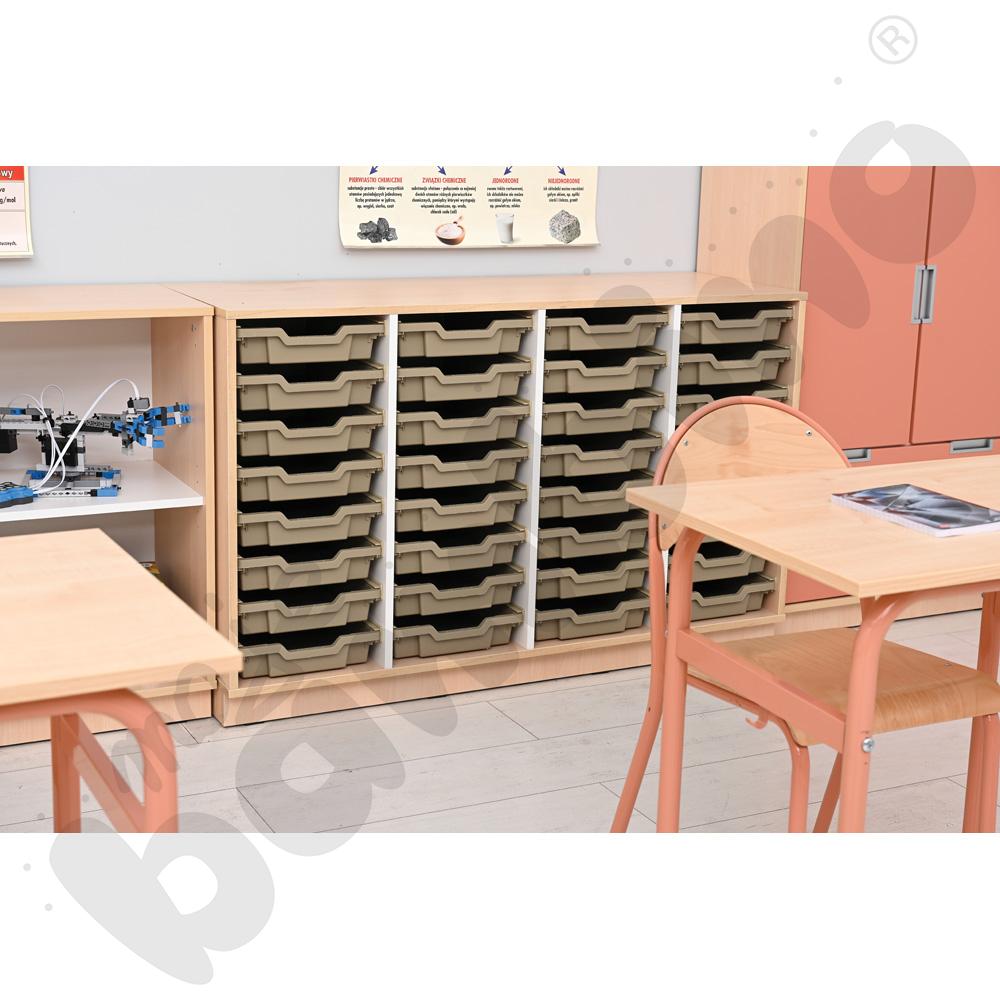 Quadro - szafka M na plastikowe pojemniki - z 3 przegrodami, klon jasny Quadro - szafka M na plastikowe pojemniki - z 3 przegrodami, klon jasny