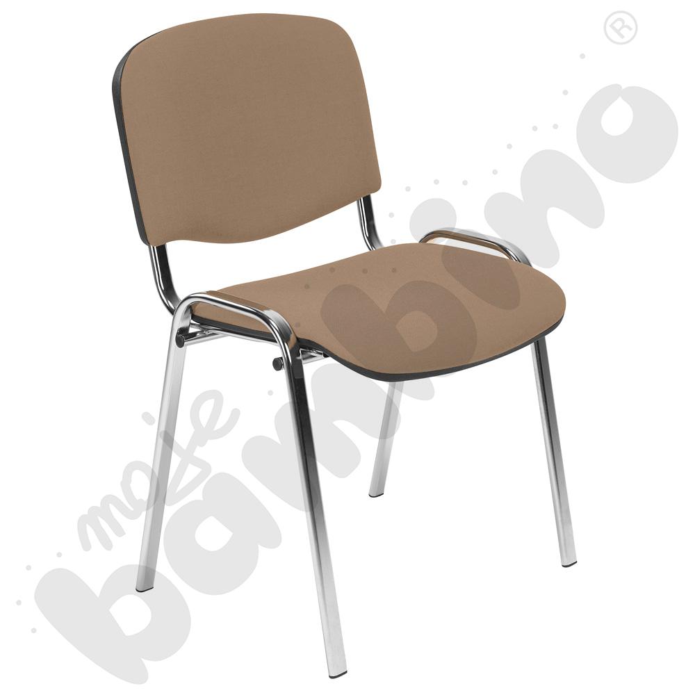 Krzesło konferencyjne ISO Chrom beżowo - brązowe
