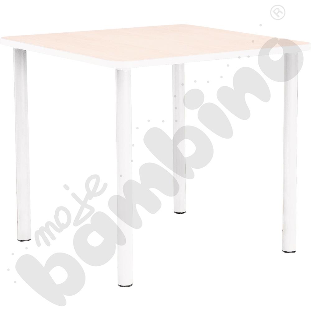 Stół Bambino kwadratowy wys. 58 cm z białym obrzeżem 