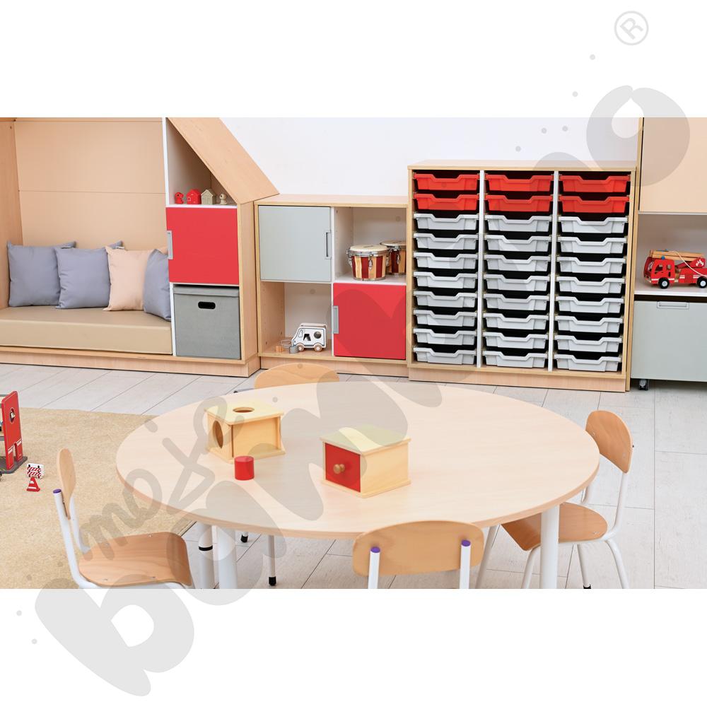 Quadro - szafka M+ na plastikowe pojemniki - z 2 przegrodami, klon jasny Quadro - szafka M+ na plastikowe pojemniki - z 2 przegrodami, klon jasny