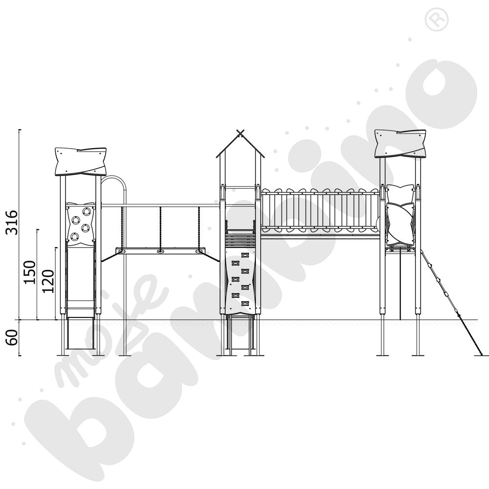Zestaw Urbi 11, słupy drewniane C