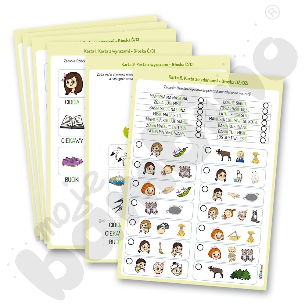 Słowa i zdania do ćwiczeń rozumienia i czytania. Część 3 - głoski/litery Ś, Ź, Ć, DŻ, Ń/NI Słowa i zdania do ćwiczeń rozumienia i czytania. Część 3 - głoski/litery Ś, Ź, Ć, DŻ, Ń/NI