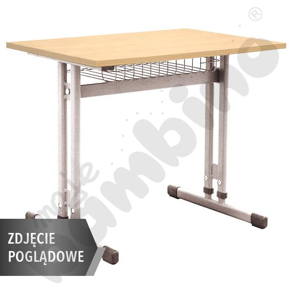 Stół IN-R 70x50 rozm. 3–7, 1os., stelaż żółty, blat biały, obrzeże ABS, narożniki proste