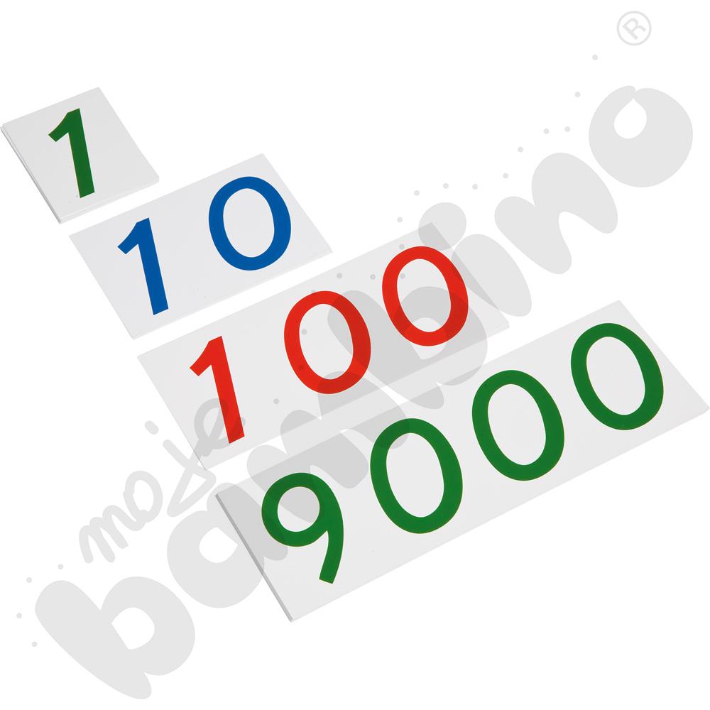 Plastikowe karty z liczbami Montessori - duże, 1-9000