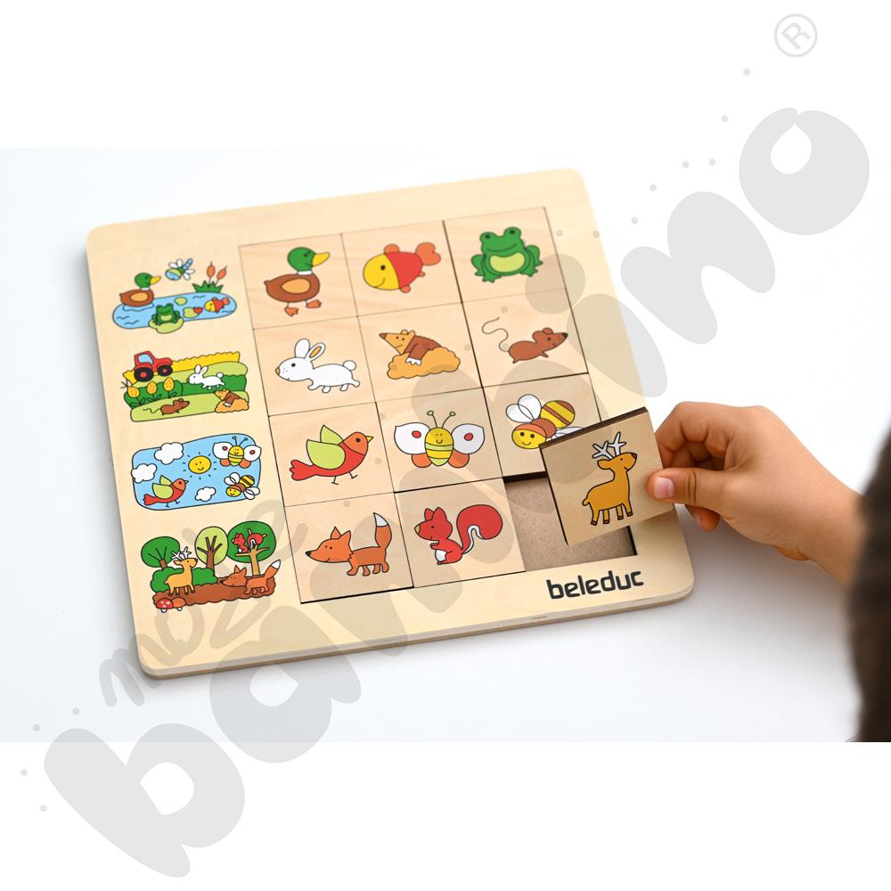 Puzzle logiczne - zwierzęta i ich środowisko