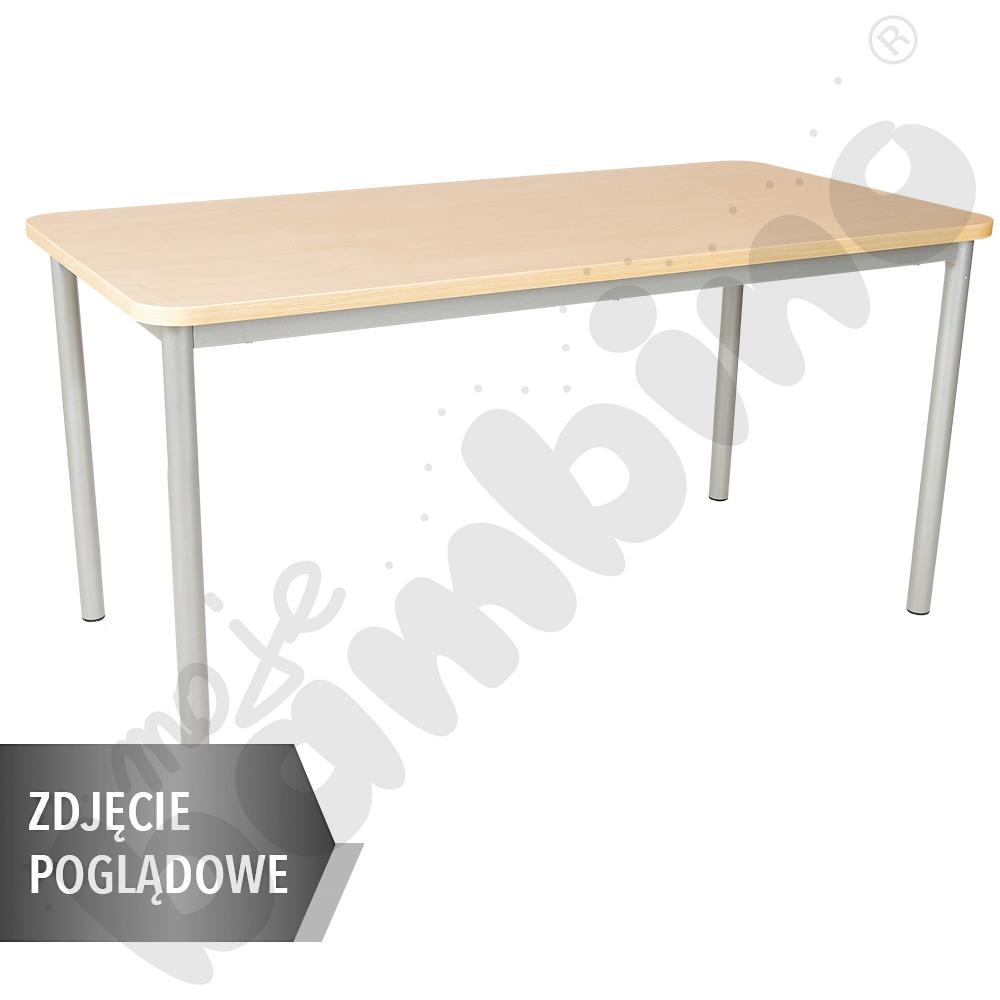 Stół Mila prostokątny 140x70, HPL - żółty, zaokrąglony, rozm. 4